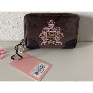Juicy Couture Juicy For All Double Zip Around Wallet Chocolate Brown NEW
